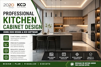 design professional kitchen cabinet using 2020 design and kcd software