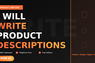 write product descriptions for shops