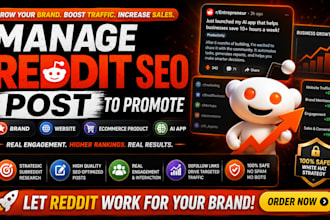 manage reddit SEO post to promote brand website ecommerce product ai app