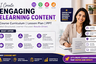 create engaging elearning course, course curriculum, lesson plan, syllabus