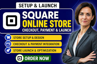 setup square online store, checkout, payment integration