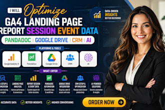optimize ga4 landing page report session event data pandadoc google drive crm ai