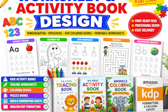 design preschool worksheets and educational activity book