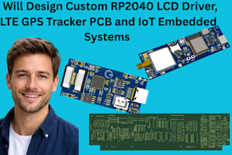 design custom rp2040 lcd driver, lte gps tracker  pcb and iot embedded systems