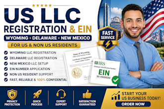 register wyoming or delaware llc for US and non US residents with ein number