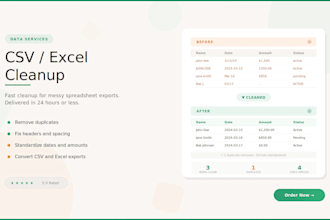 clean up your csv excel or exported spreadsheet data fast