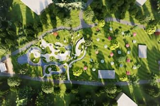 design golf course, golf club, and golf landscape cgi visualization
