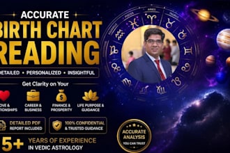 provide detailed birth chart reading for relations careers and life paths