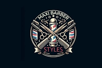 design progression modern barber salon logo