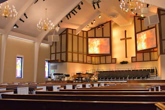 design 3d church interior exterior with lighting effects