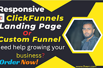 build responsive click funnels landing page or custom funnel
