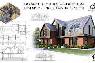do architectural and structural bim modeling in revit with 3d visualization