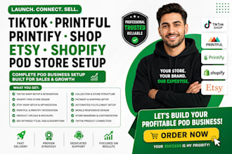 setup tiktok printful printify shop design etsy shopify website tiktok via pod
