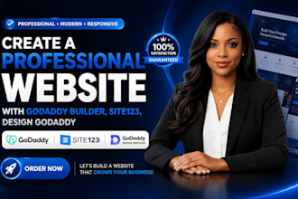 create a professional website with godaddy builder, site123, design godaddy
