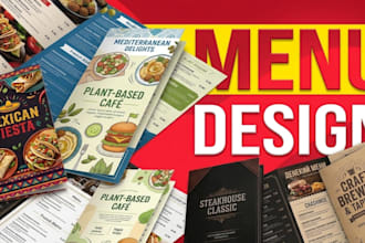 design menu, flyer and digital menu