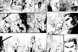 draw a unique comic book page or manga page