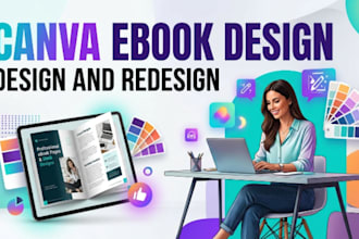canva ebook design, canva workbook, worksheet, planner, journal, canva cookbook