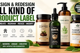 design and redsign, recreate, redraw, resize, modify all kind of product label