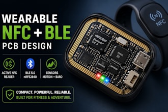 design wearable nfc ble pcb with nrf52840, sensors and antenna optimization
