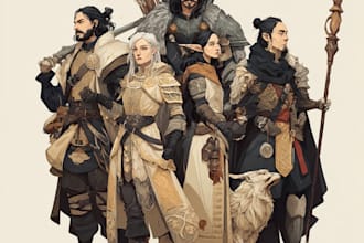 draw cool dnd character and fantasy concept art for you