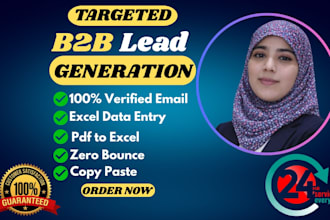 do b2b lead generation, excel data entry, and verified emails with zero bounce