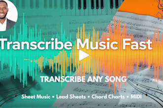 professionally transcribe your music transcription and audio file