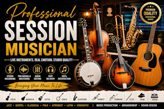 record professional violin fiddle banjo mandolin and guitar tracks