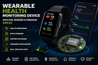 design and prototype wearable health monitoring device with pcb, sensors esp32