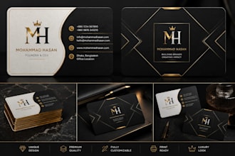 design modern professional business card and luxury visiting card