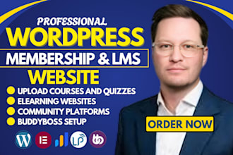 build wordpress membership, lms website with buddyboss and subscription website