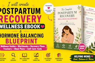 create a postpartum recovery wellness ebook and blueprint and book formatting