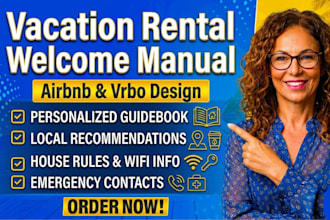 create airbnb vrbo welcome book guidebook host house manual for vacation rental