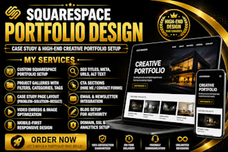 design squarespace portfolio website with case study pages