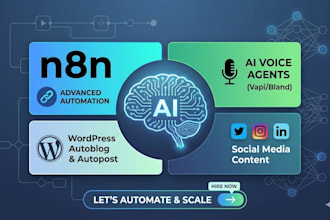 build n8n advanced voice agent wordpress autoblog and social media automation