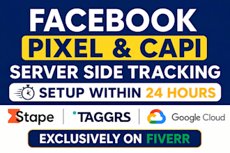 setup facebook pixel conversion API ga4 server side tracking, stape, taggrs, gtm
