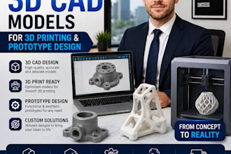 create 3d cad models for 3d printing and prototype design