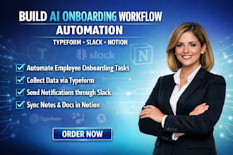 build ai onboarding workflow with typeform, slack and notion automation make com