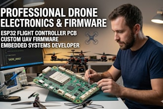 develop smart drone uav pcb, esp32 flight controller and embedded firmware
