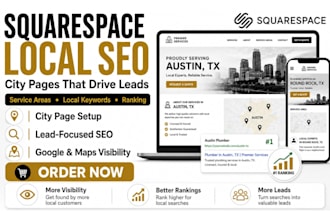 create squarespace local SEO city pages for service business leads