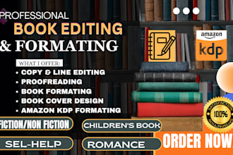 do copy and line editing proofreading book editing and formatting for amazon kdp
