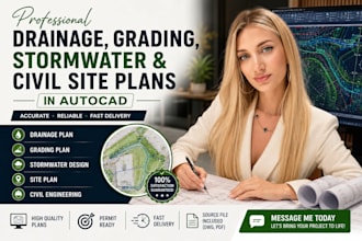 design drainage, grading and stormwater site plan in autocad