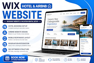 design wix airbnb website with hotel booking system