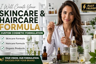 develop custom skincare and haircare cosmetics formulation