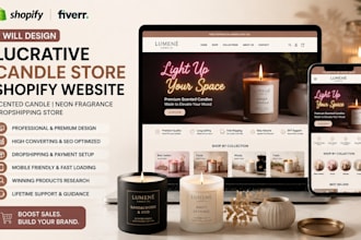 lucrative candle shopify store scented candle neon fragrance dropshipping store