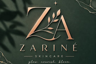 design luxury beauty brand logo and skincare branding