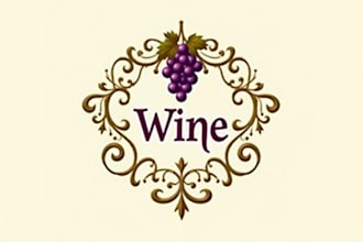 design a grapes wine vintage logo in 1 day