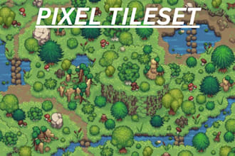 create pixel art tileset character animation pixel game art top down pixel map