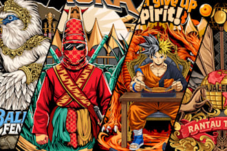 design awesome unique artwork for tshirts and merchandise