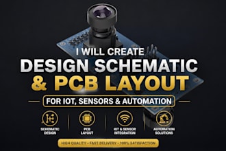 create design schematic and pcb for iot, sensors, and automation, pcb layout