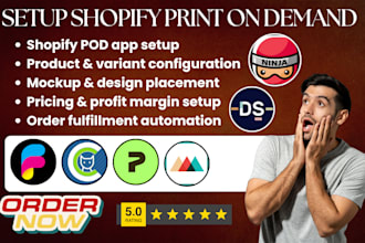 setup shopify print on demand printify gelato printful shineon customcat senhub